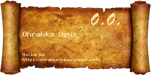 Ohrabka Oguz névjegykártya